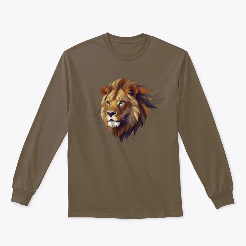 Lion's Edge: Geometric Majesty T-Shirt