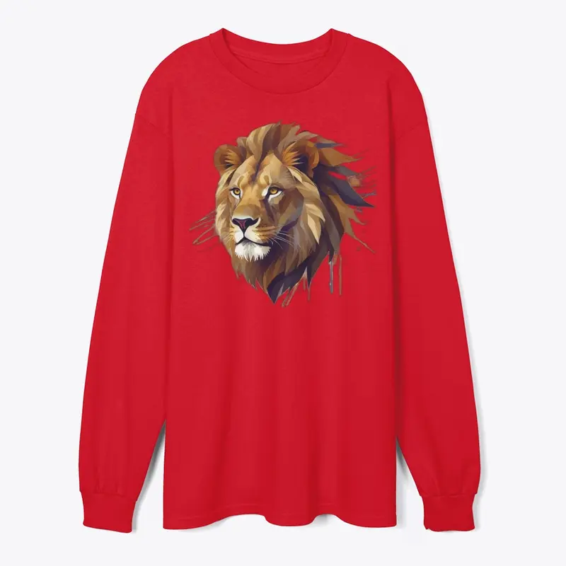 Lion's Edge: Geometric Majesty T-Shirt