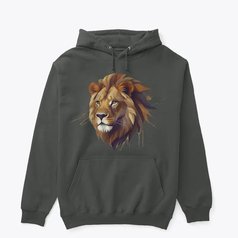 Lion's Edge: Geometric Majesty T-Shirt