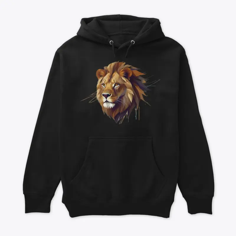 Lion's Edge: Geometric Majesty T-Shirt